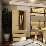  HAPPY FURNITURE , Gỗ tự nhiên , Tủ quần áo 2 cửa mở gỗ Plywood - SANARI , TCM_199 , 80cm x 59cm x 180cm DxRxC 