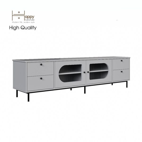  HAPPY FURNITURE , Kệ TV 2 cánh mở 4 ngăn kéo chân sắt - SISEEL , KTV_052 , 200cm x 40cm x 52cm 
