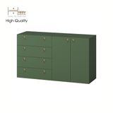  HAPPY FURNITURE , Tủ đựng đồ 4 ngăn kéo 2 cửa mở - WESLEY ,  THK_046 ,  140cm x 45cm x 80cm 