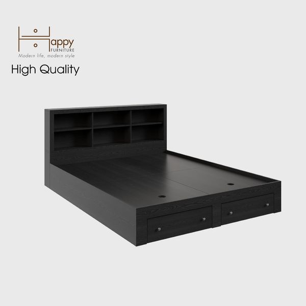  HAPPY FURNITURE , Giường ngủ 2 ngăn kéo kèm kệ đựng đồ - FENNY,GNG_013 GNG_014 GNG_015 GNG_016 ,222x30cm , dài x cao 