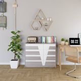  HAPPY FURNITURE , Tủ lưu trữ 8 ngăn kéo - PONIX , THK_113 , 96cm x 32cm x 74cm 
