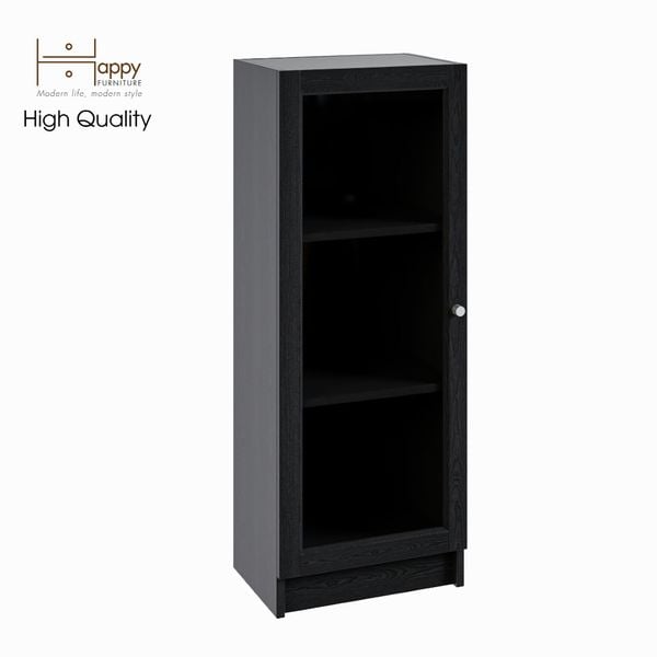  HAPPY FURNITURE , kệ sách 3 tầng cửa kính size nhỏ - CATY , KSA_013 , 40cm x 30cm x 106cm 
