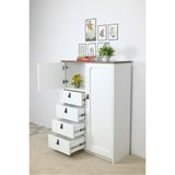  HAPPY FURNITURE , Tủ lưu trữ 5 ngăn 1 cửa mở - NOMIA , TCM_035 , 90cm x 35cm x 120cm 