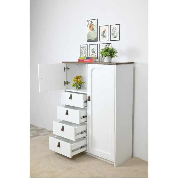  HAPPY FURNITURE , Tủ lưu trữ 5 ngăn 1 cửa mở - NOMIA , TCM_035 , 90cm x 35cm x 120cm 