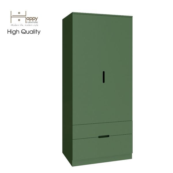  HAPPY FURNITURE , Tủ quần áo 2 cánh mở 2 ngăn kéo - MOLLY , TCM_107 , 76cm x 54cm x 176cm 