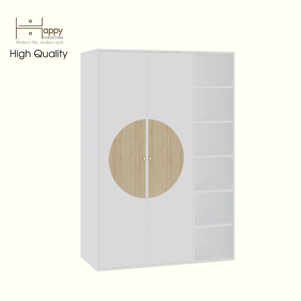  HAPPY FURNITURE , Tủ quần áo 2 cánh mở - BANA , TCM_127 , 120cm x 56cm x 176cm 