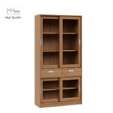  HAPPY FURNITURE , Tủ sách 2 ngăn kéo 4 cánh lùa - LUCA , TCL_011 , 90cm x 35cm x 180cm 