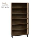  HAPPY FURNITURE  , Kệ sách 6 tầng tích hợp đèn LED chân sắt - CATY , KSA_015_LED , 90cm x 30cm x 180cm 