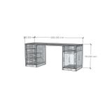  HAPPY FURNITURE , MATTA - Bàn làm việc 5 ngăn kéo 1 cửa mở , BAN_125 , 180cm x 59cm x 75cm DxRxC 