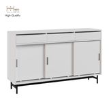  HAPPY FURNITURE , Tủ lưu trữ 3 cửa lùa chân sắt - LILY , TCL_016 , 150cm x 40cm x 90cm 
