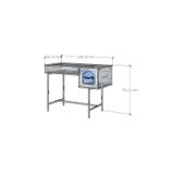  HAPPY FURNITURE , Bàn trang điểm 2 ngăn kéo chân sắt - SISEEL , BAN_093 , 100cm x 50cm x 75cm 