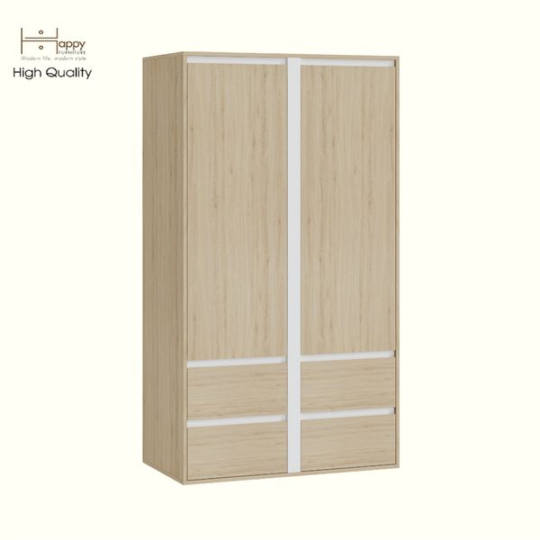  HAPPY FURNITURE , Tủ quần áo 2 cửa mở 4 ngăn kéo - ELIS , TCM_285 , 100cm x 55cm x 180cm DxRxC 