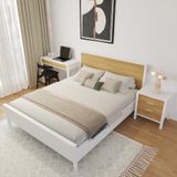  HAPPY FURNITURE , Giường ngủ MOKA, GNG_218 GNG_219 GNG_220 GNG_221 , 210cm x 36cm DxRxC 