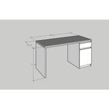  HAPPY FURNITURE , Bàn làm việc 2 ngăn đựng đồ -DOOBIE , BAN_002 , 140cm x 60cm x 73cm 