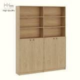  HAPPY FURNITURE , Kệ sách 6 tầng 4 cửa mở - CATY, KSA_077 , 160cm x 28cm x 202cm DxRxC 