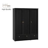  HAPPY FURNITURE , Tủ quần áo 3 cửa mở 2 ngăn kéo - NOMIA , TCM_038 , 140cm x 58cm x 180cm 