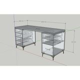  HAPPY FURNITURE ,Bàn làm việc 1 cửa mở 6 ngăn kéo - HAPPI, BAN_138 BAN_139 , 59cm x 75cm RxC 