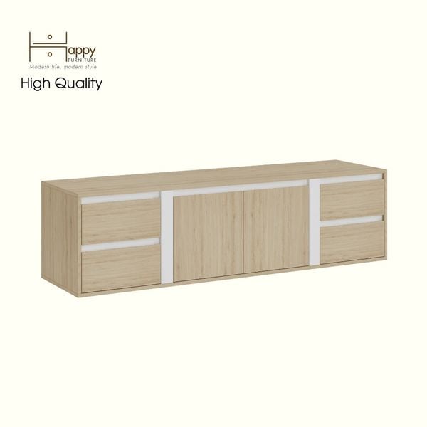  HAPPY FURNITURE , Kệ TV 2 cửa mở 4 ngăn kéo - ELIS , KTV_107 , 165cm x 45cm x 45cm DxRxC 