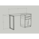  HAPPY FURNITURE , Bàn trang điểm chân sắt - DASH , BAN_029 , 120cm x 45cm x75cm 