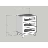  HAPPY FURNITURE , Táp đầu giường 3 ngăn - MEYDAN , THK_077 , 48cm x 40cm x 60cm 