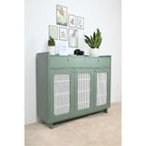  HAPPY FURNITURE , Tủ giày 3 cánh mây - MEYDAN , TCM_057 , 120cm x 34cm x 100cm 