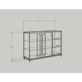  HAPPY FURNITURE , Tủ lưu trữ 3 ngăn kéo 2 cửa mở chân sắt - LOUIS , THK_058 , 126cm x 36cm x 84cm 