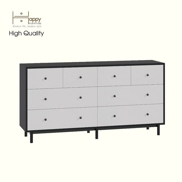  HAPPY FURNITURE , Tủ lưu trữ 8 ngăn kéo - LIVIK, THK_276 , 160cm x 40cm x 82cm DxRxC 