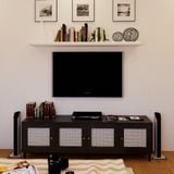  HAPPY FURNITURE , Kệ TV 4 cánh mở chân sắt - ROTAN , KTV_035 , 180cm x 40cm x 54cm 