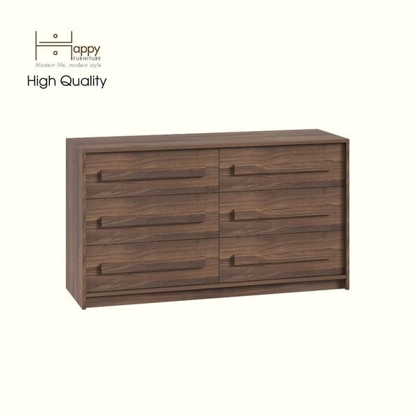  HAPPY FURNITURE , Tủ lưu trữ 6 ngăn kéo - RUBEL, THK_257 , 140cm x 45cm x 78cm DxRxC 
