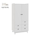  HAPPY FURNITURE , Tủ quần áo 2 cửa mở 5 ngăn kéo - KINA , TCM_039 , 90cm x 58cm x 180cm 