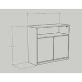  HAPPY FURNITURE , Tủ lưu trữ 2 cửa mở - CIRCLE , TCM_074 , 90cm x 35cm x 82cm 