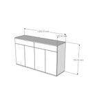  HAPPY FURNITURE , Tủ lưu trữ 4 cửa mở 2 ngăn kéo - LILY , TCM_087 , 130cm x 37cm x 75cm 
