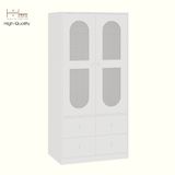  HAPPY FURNITURE , Tủ quần áo 2 cửa mở 4 ngăn kéo - MAY , TCM_249 , 92cm x 59cm x 190cm DxRxC 