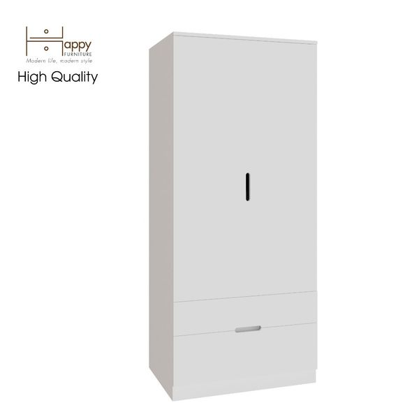  HAPPY FURNITURE , Tủ quần áo 2 cánh mở 2 ngăn kéo - MOLLY , TCM_107 , 76cm x 54cm x 176cm 