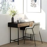  HAPPY FURNITURE ,  Bàn làm việc 2 ngăn  chân sắt - BECKY ,  100cm x 45cm x 75cm ( DxRxC), BAN_006 