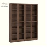  HAPPY FURNITURE , COMBO 2 kệ sách 6 tầng cửa kính - CATY , KSA_087 , 160cm x 30cm x 202cm DxRxC 