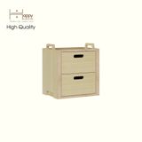  HAPPY FURNITURE , Gỗ tự nhiên , Thùng lưu trữ 2 ngăn kéo gỗ Plywood - GAMOR , TLT_031 , 40cm x 30cm x 44cm DxRxC 