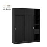  HAPPY FURNITURE , Tủ quần áo cửa lùa 1m8x2m2 - ELEGANT , TCL_006 , 180cm x 54cm x 220cm 