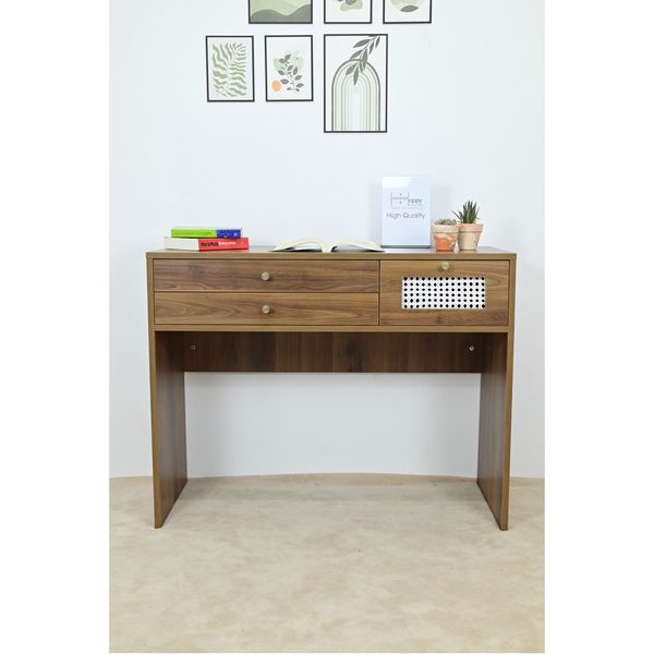  HAPPY FURNITURE , Bàn trang điểm 3 ngăn kéo - ROTAN , BAN_072 , 100cm x 45cm x 78cm 