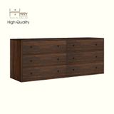  HAPPY FURNITURE , ZACY - Tủ lưu trữ 6 ngăn kéo , THK_209 , 160cm x 45cm x 63cm DxRxC, Sản phẩm phổ thông 