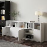  HAPPY FURNITURE , Tủ lưu trữ 5 cửa mở - CIRCLE , TCM_071 , 200cm x 34cm x 78cm 