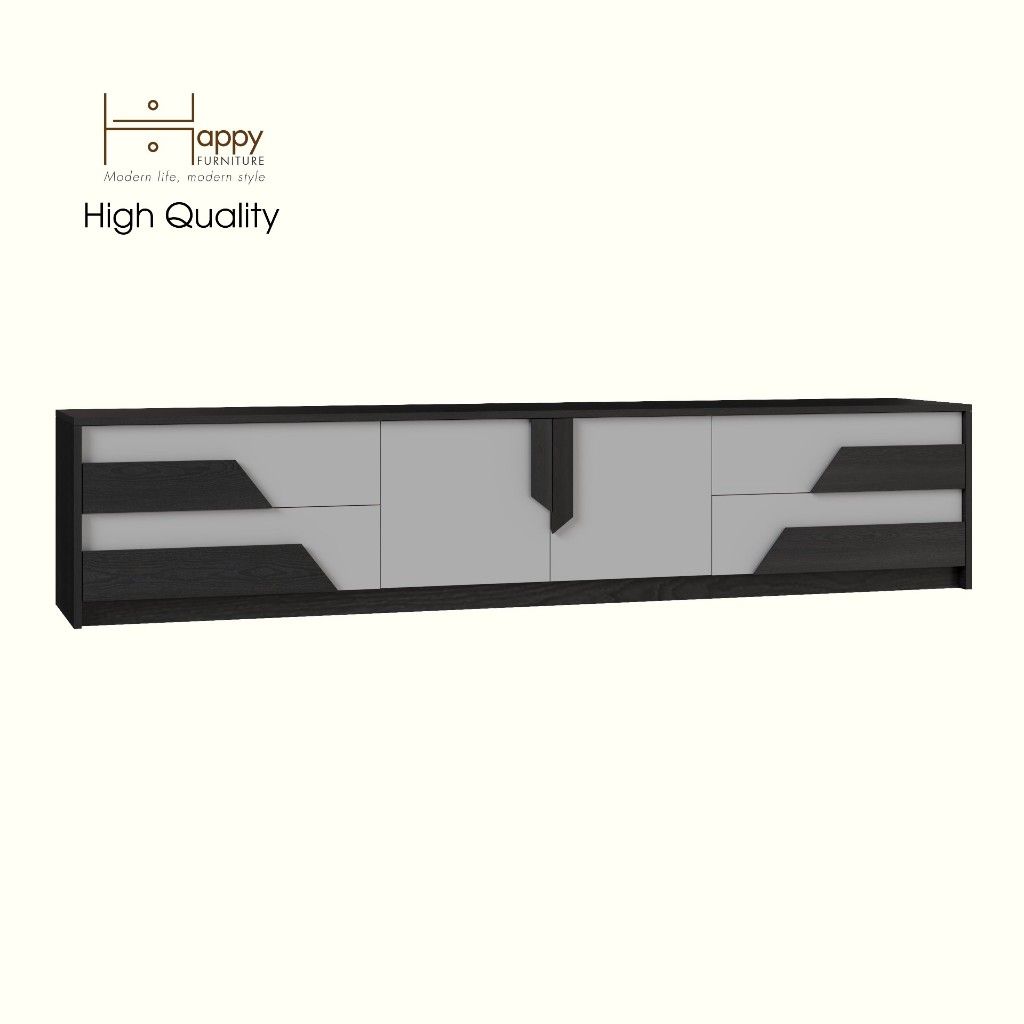  HAPPY FURNITURE , Kệ TV 4 ngăn kéo - PONIX , KTV_028 , 220cm x 40cm x 46cm 