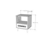  HAPPY FURNITURE , Tủ đựng đồ 1 ngăn kéo chân sắt - ROTAN , THK_127 , 46cm x 40cm x 58cm 