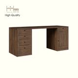  HAPPY FURNITURE , MATTA - Bàn làm việc 5 ngăn kéo 1 cửa mở , BAN_125 , 180cm x 59cm x 75cm DxRxC 