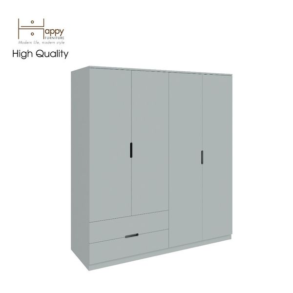  HAPPY FURNITURE , Tủ quần áo 4 cánh mở 2 ngăn kéo - MOLLY , TCM_109 , 160cm x 54cm x 176cm 