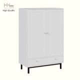  HAPPY FURNITURE , Kệ sách 3 tầng 2 cửa mở chân sắt - CATY , KSA_057, 80cm x 39cm x 120cm 