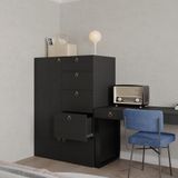  HAPPY FURNITURE , Tủ đựng đồ 4 ngăn kéo 3 ngăn cửa mở - WESLEY , TCM_018 , 100cm x 58cm x 140cm 