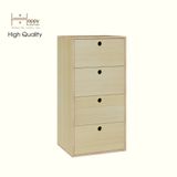  HAPPY FURNITURE , Gỗ tự nhiên , Tủ lưu trữ 4 ngăn kéo gỗ Plywood - SANARI , THK_198 , 54cm x 45cm x 108cm DxRxC 