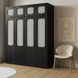  HAPPY FURNITURE , Tủ quần áo 1m8x2m2 cánh mây - MEYDAN , TCM_053 , 180cm x 58cm x 220cm 