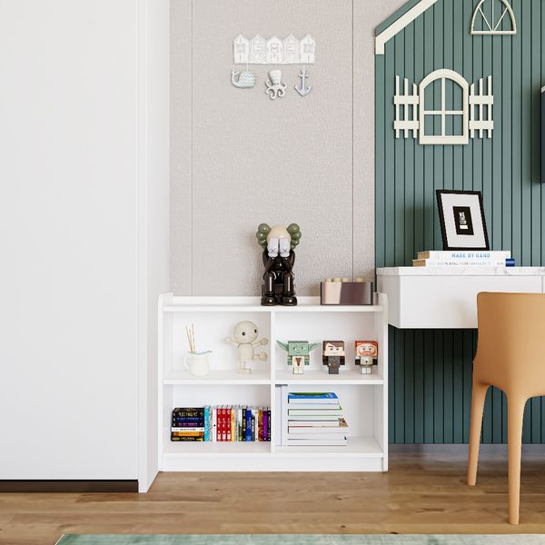  HAPPY FURNITURE , Kệ lưu trữ 4 ngăn cho trẻ em - KID , TLT_006 , 90cm x 32cm x 70cm 